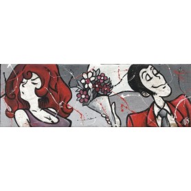 Quadro Juta Lupin e Fujiko: il regalo- realizzato a mano