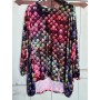 Blusa in velluto nero e rosa