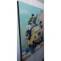 QUADRO LUPIN III CM 120X100 CON FUJIKO MARGOT IN 500 IN FUGA STILIZZATO POP ART MODERNO ARREDO