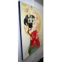 QUADRO DIPINTO IN STILE GIAPPONESE GEISHA CM120X90 SAMURAI MANGA