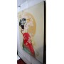 QUADRO DIPINTO IN STILE GIAPPONESE GEISHA CM120X90 SAMURAI MANGA