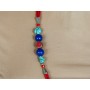 collana indiana etnica multifilo in pastadi corallo, lapis e corallo, collana etnica , bigiotteria indiana