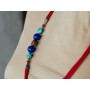 collana indiana etnica multifilo in pastadi corallo, lapis e corallo, collana etnica , bigiotteria indiana