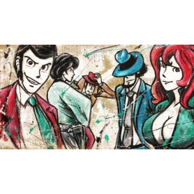 Quadro Juta Lupin e la sua squadra - realizzato a mano