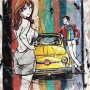 Quadro Juta Lupin III e Fujiko 500 -realizzato a mano