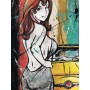 Quadro Juta Lupin III e Fujiko 500 -realizzato a mano