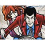 Quadro Juta Sempre più Veloci Fujiko e Lupin - realizzato a mano