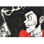 Quadro Juta Lupin Pistola Fumo -realizzato a mano