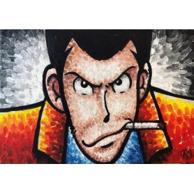 Quadro Juta Lupin Puntinato -realizzato a mano