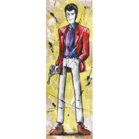 Quadro Juta Lupin Verticale Intero - realizzato a mano