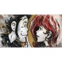 Quadro Juta Vicini Vicini Lupin e Fujiko - realizzato a mano