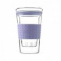 Mug in vetro con fascia in silicone 360 ml - Viola