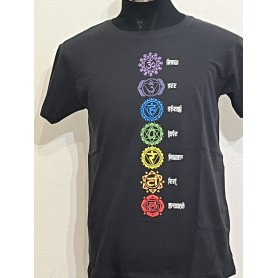 T-shirt Chakra 100% Cotone nero- Unisex