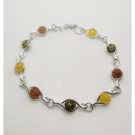 BRACCIALE ARGENTO E AMBRA