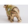 Statuetta Elefante in resina con bendaggi da parata , soprammobile per il buon auspicio color oro