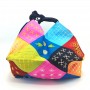 Borsa geometrica ricami patchwork vintage