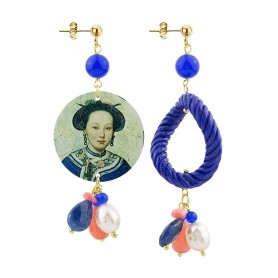 Orecchini Circle Piccolo Geisha Blu