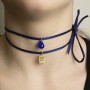 Collana/Bracciale Tessuto Ideogramma Torii Blu