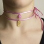 Collana/Bracciale Tessuto Ideogramma Luce Rosa