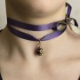 Collana/Bracciale Tessuto Kanji Fortuna Viola