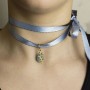 Collana/Bracciale Tessuto Kanji Fortuna Celeste