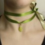 Collana/Bracciale Tessuto Kanji Bambù Verde