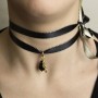 Collana/Bracciale Tessuto Kanji Bambù Nero