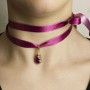 Collana/Bracciale Tessuto Kanji Bambù Fucsia