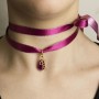 Collana/Bracciale Tessuto Kanji Amore Fucsia