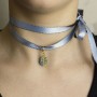 Collana/Bracciale Tessuto Kanji Amore Celeste