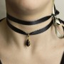 Collana/Bracciale Tessuto Kanji Amicizia Nero