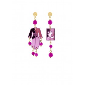 Orecchini Kimono Plexi Mini Fucsia