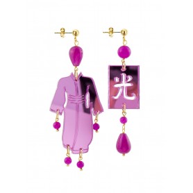 Orecchini Kimono Plexi Piccolo Fucsia