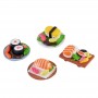 SET da 4 Pezzi Figure Mignon - piatti di SUSHI - Gashapon (1.7x4.8cm)