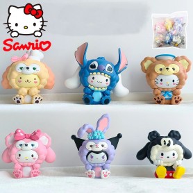 Set 6 mini Figure di Hello Kitty  - con My Melody, Cinnamoroll, Kuromi