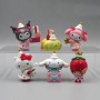 Set 6 Figure Hello Kitty - con costume di natale da 5cm con Hello Kitty, Cinnamoroll, My Melody, Kuromi