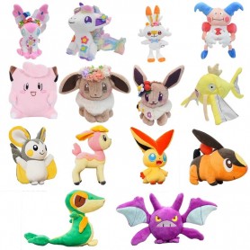 Peluche Pokémon da 15/28cm: Eevee, Sylveon, Scorbunny, Ponyta, Piplup, Celebi e altri