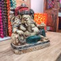 STATUA DI GANESH SDRAIATO DIPINTO - altezza 24 cm