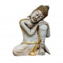 STATUA DEL BUDDHA BIANCO E ORO - altezza 26 cm