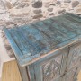 CREDENZA INDIANA BLU VINTAGE INTAGLIATA