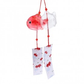 Furin – Campane a vento per spiriti  in stile Giapponese – in vetro con Pesce Rosso