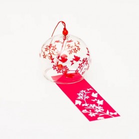Furin – Campane a vento per spiriti in stile Giapponese – Farfalle e fiori Rossi