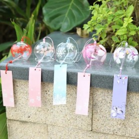 Furin – Campane a vento per spiriti in stile Giapponese – Vari stili  ML1 con peschi koi, fiori, gatti e fiocchi di neve