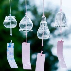 Furin – Campane a vento per spiriti  in stile Giapponese – in vetro trasparenti solo sagoma vari stili HFC