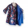 Hanfu con pattern floreale a sfondo blu 3 -7 anni