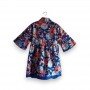 Hanfu con pattern floreale a sfondo blu 3 -7 anni