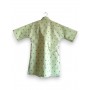 Qipao con pattern di ciliegie a fondo verde 3-7 anni