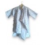 Qipao con pattern a fiori azzurri 3-7 anni