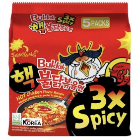 Buldak 3xpiccante Spaghetti istantanei Piccante Coreano 5porzionix140g