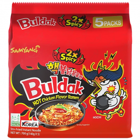 Buldak 2xpiccante Spaghetti istantanei Piccante Coreano 5porzionix140g